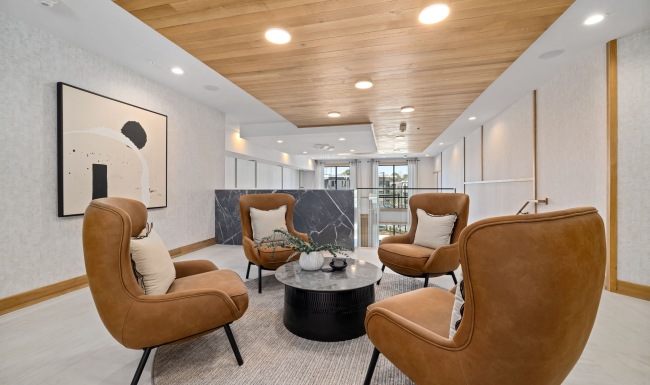 luxurious space with soft seating